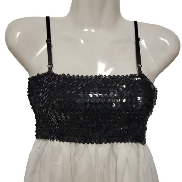 Spaghetti Strap  Empire Waist Sequin White Dress One Size - Picture 4 of 11